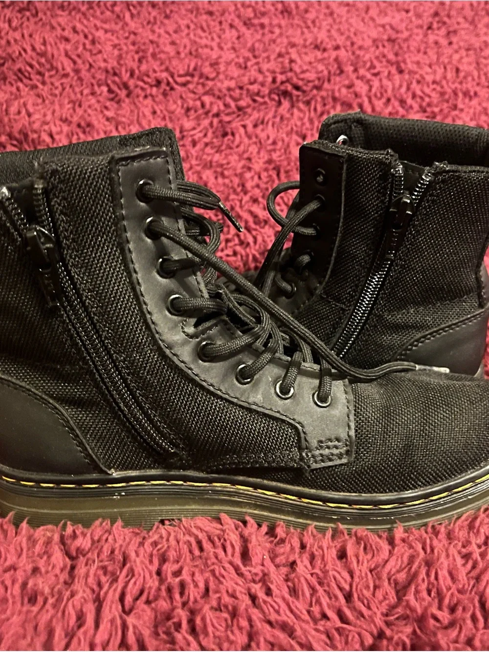 Dr. Martens Black Lace-Up Kids Rain & Snow Boots